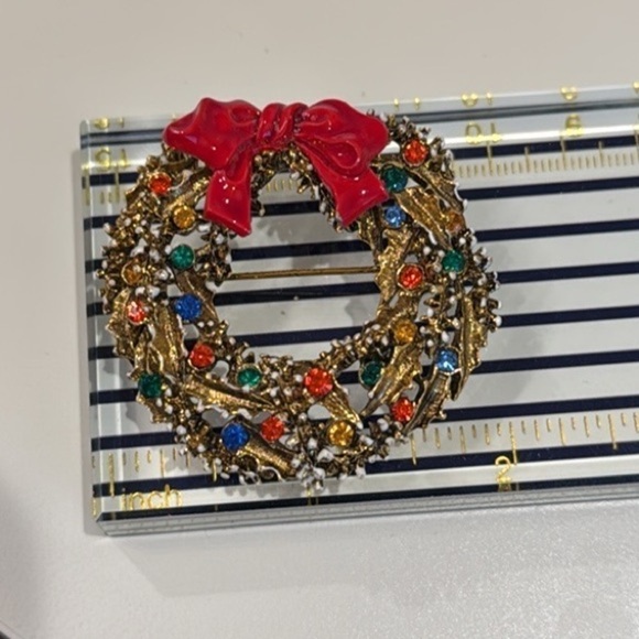 ART Arthur Pepper vintage Christmas wreath brooch - Picture 4 of 10